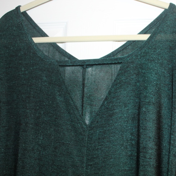 NWOT - 26/28 LB Marled Hunter Green/Black Blouse - Picture 5 of 5